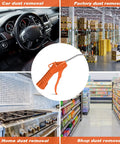 Heavy Duty 2 Pack Air Blow Gun Set With Ergonomic Pistol Grip And Solid Iron Barrel Reliable Compressor Nozzle For Daily Grind Cleanups Dust Blasting And Mechanic Detailing In Bright Orange used for cleaning car, factory, home, and shop dust.