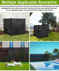Heavy Duty 3 Panel Metal Privacy Screen Fence For Outdoor Spaces 42 Inch Tall 38 Inch Wide Panels Hide AC Units Trash Cans And Pool Equipment No Dig Design Easy Install Black Upgrade Your Yard Vibe in multiple outdoor settings