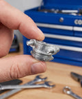 Heavy Duty Conduit Cable Clamps With An Ironclad Grip For No Sweat Electrical Runs Top Shelf High Strength Alloy, held in hand.
