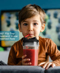 Child drinking from 24oz Smoothie Blender Cups With Sip And Seal Lid Reusable Travel Shaker Cups For Shakes And Smoothies BPA Free Tritan
