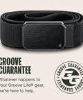 Patriotic Flag Belt With Magnetic Buckle Black On Black Stretch Nylon Tactical Belt For Men Durable Everyday Carry