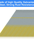 Angled Finish Nail Set 15 Gauge 34 Degree DA Series Galvanized Variety Pack with rust-resistant galvanized steel nails