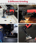 Tough Workhorse Right Angle Air Die Grinder Pulling 20000 Rpm With Rear Exhaust Design Included Oil Cup Plus 1/4 And 1/8 Collets Badass For Metal Polishing Deburring And Edge Smoothing Jobs Around The Shop in use for grinding and cutting.