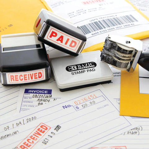 Hassle Free Rotating Date Stamp With Separate Black Ink Pad For Filing Invoices And Papers 12 Year Band Range No Sweat Setup Go To Office Essential Heavy Duty Handle For Steady Stamping on papers.