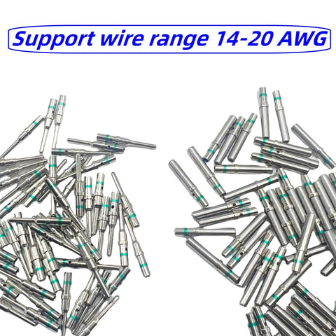 DT Series Pin And Socket Connector Kit With 50 Male Pins And 50 Female Sockets, 16 Gauge Solid Contacts for 14-20 AWG Wire