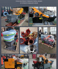 Field Ready Mini Concrete Pump Machine With Portable Hydraulic Setup And Plug And Play Vibrating Screen Filter For No Headache High Pressure Grouting On Any Real Deal Build Site in warehouse delivery setting.