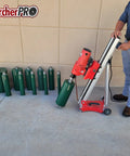 5 Inch Aggressive Diamond Turbo Core Drill Bits With V Tip for core drill rig in concrete, shown in dry use setup