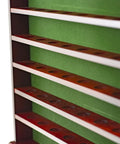 Mahogany Golf Ball Display Cabinet With Green Felt Backing And Brass Golfer Emblem Wall Mounted Display For Up To 49 Golf Balls