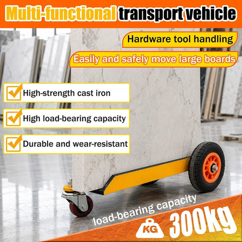 Straight Up Heavy Duty Drywall Mover Panel Dolly With Fly Gliding Wheels To Haul Doors Stone Slabs For Contractors Needing A Legit Tool That Crushes Six Hundred Sixty One Pounds Without Sweat And Keeps Your Daily Grind Moving Smooth showing high-strength cast iron and durable wheels.