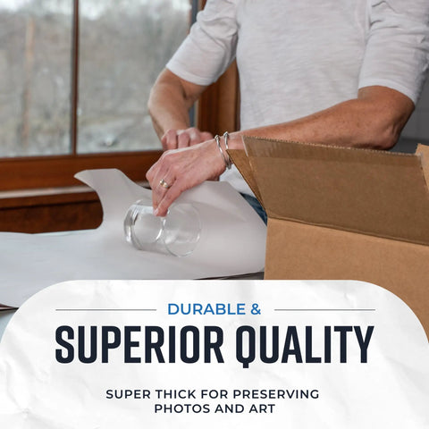 Movers Favorite Packing Paper Sheets 640 count 27 by 17 inches used to wrap glassware for protection during relocation.