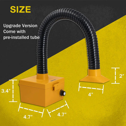 Strong Suction Smoke Absorber For Soldering Welding And 3D Printing With Carbon Or HEPA Filter Adjustable Hose 24 Inch Flexible Tube Fume Extractor That Works While Charging