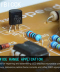 Close-up of NPN transistor on PCB, part of Assorted TO92 Transistor Kit With 840 Pieces, 24 Values, NPN And PNP Bipolar Transistors For DIY Projects And Circuit Design, General Purpose Electronics Kit With Individual Compartments.