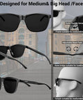 Driving Sunglasses For Men Dope Polarized UV400 Protection Metal Frame with adjustable nose pads and anti-glare lenses