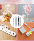 Colorful Silicone Cable Ties Set Of 25 Reusable High Elasticity Cord Wraps for cable management and organization.