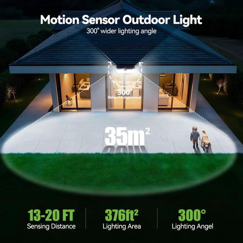 Supercharged Solar Motion Sensor Flood Lights Outdoor Waterproof 4200 Lumens Bright Led Security Lamp For Yard Fence Gate Quick Charge Rock Solid Weather Seal Hassle Free Hookup 6 Pack