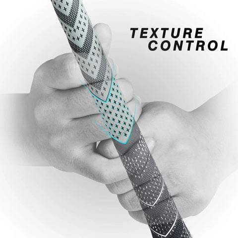 13 Pack Golf Grips With Solvent, 15 Tapes, Vise Clamp And Grip Knife, Plus Regripping Instructions For All Weather Control And High Feedback Golf Club Grips To Boost Your Grip Game And Swing Precision. close-up of golf grip texture control in hand