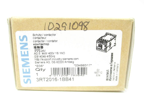 Heavy Duty 24V DC Contactor 9 Amp 3RT2016 1BB41 OEM Surplus NSMP packaging box label