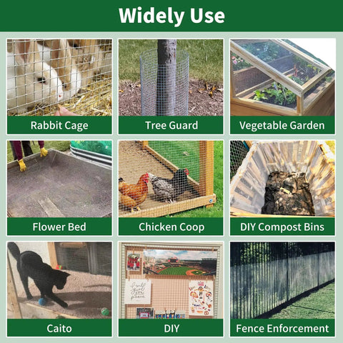 Badass Heavy Duty 19 Gauge Hardware Cloth Chicken Wire 1/2 Inch Mesh 16 By 6 Feet Double Galvanized Extra Thick Welded Fencing in rabbit cage use.