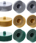 Six Pack 2 Inch Bristle Discs Set With Grit 50 80 120 For Grinding Polishing And Coating Removal On Metal Compatible With Drill