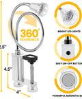 Super Bright Magnetic BBQ Grill Light With 360 Degree Gooseneck Weather Resistant Task Lighting For Outdoor Grilling