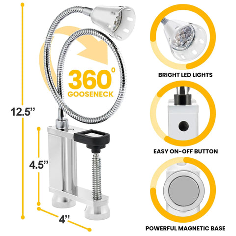 Super Bright Magnetic BBQ Grill Light With 360 Degree Gooseneck Weather Resistant Task Lighting For Outdoor Grilling