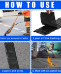 Instructions for using Two Rolls Asphalt Crack Filler Tape, 3.15 Inch Wide, 50 Feet Each, DIY Friendly Driveway And Road Repair Tape