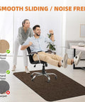 Office Chair Mat For Hardwood And Tile Floors 48 By 36 Inches Large Anti Slip Desk Chair Mat For Rolling Chairs in Coffee Color.