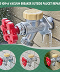 Vacuum Breaker Repair Kit For Anti Siphon Frostproof Faucets and Hose Fittings in outdoor wall installation, close-up.