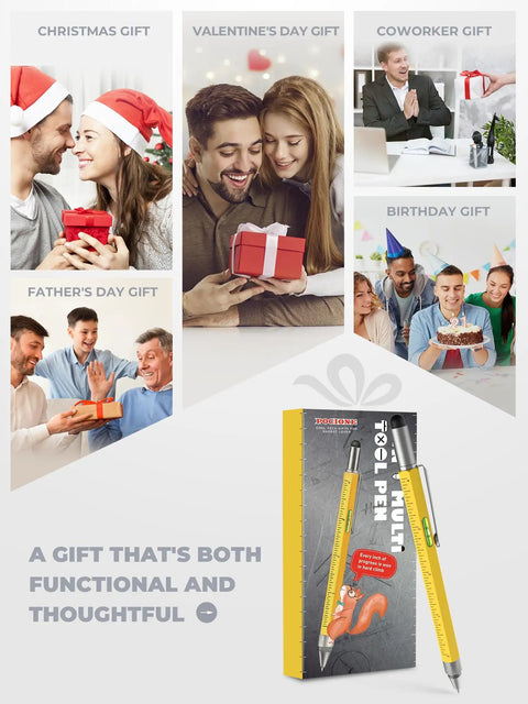 Multitool Pen For Men 2025 Upgraded Squirrel Gift Box Fathers Day Gift For Dad Husband Grandpa Boyfriend Him From Daughter Wife Son Cool EDC Gadget For Men Who Have Everything