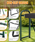 Foldable Garden Kneeler And Seat With Anti Tipping Frame Widened Thick Soft Kneeling Pad Heavy Duty Gardening Stool With Tool Bag