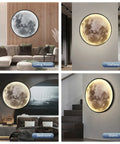 Moonlit Glow Dimmable Wall Light With Remote Control 31.5 Inch Plug In Modern Black Cozy Vibe LED Night Light in various rooms