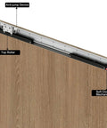 Image of Slick Concealed Barn Door Hardware Kit With Soft Close Mechanism for Hidden Ghost Sliding Door System showing top roller.