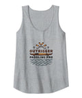 Canoe Paddling Pro Hawaiian Design Tank Top For Women, grey, sleeveless with Hawaiian paddles graphic, lightweight cotton