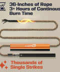 All In One Flint And Steel Fire Starter Kit With Ferro Rod Waterproof 36 Inch Wick Rope Steel Striker