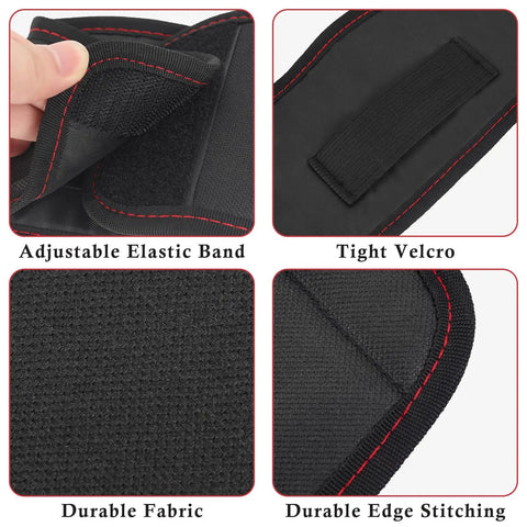 2 Pack Bike Pedal Covers With 3.5mm Neoprene Cushioned Pedal Sleeves For Bicycle Protection Against Scratches And Damage During Storage And Transit, featuring adjustable band, velcro, durable fabric, and edge stitching.
