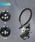 Rear Liftgate Lock Actuator With Cable Tailgate Latch Assembly Drop In For Dodge Grand Caravan And Journey, Jeep Grand Cherokee And More OE No 4589243AB Black, showing lock and unlock mechanism.