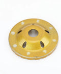 Diamond Concrete Grinding Wheel Cup 3.5 Inch For Angle Grinder With Five Eighths Inch Arbor, side view of wheel