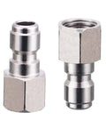 RIDGE WASHER pressure washer quick-connect fittings, 1/4 in plug to female NPT, 2-pack, metal silver