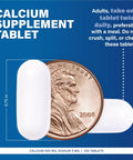 Oyster Shell Calcium 500 Mg Daily Calcium Supplement For Bone Health And Osteoporosis Support 300 Tablets shown with a penny