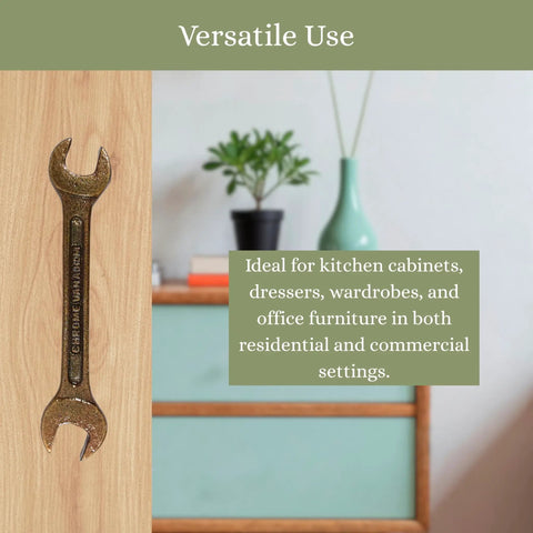 Antique Metal Wrench Drawer Pull For Cabinets And Tool Chests on wooden wardrobe, rustic industrial hardware for decor