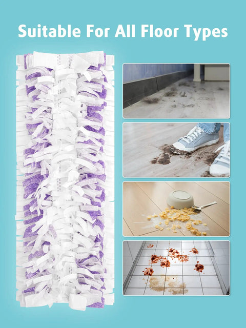 24 Pack Disposable Power Mop Pads Refills For Swiffer Power Mop, Thick 14 Layer Design, Secure Attachment, Heavy Duty Replacements For Fast Easy Deep Cleaning At Home, Kitchen, And Bathroom, white mop pad refill