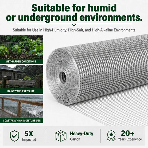 Heavy Duty Galvanized Hardware Cloth Wire Mesh Roll 1/4 Inch By 36 Inches Wide 100 Feet Long suitable for wet garden and coastal use.