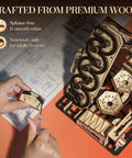 Electric Rolling Ball Maze Kit A 3D Wooden Puzzle For Adults And Teens, Mechanical Kinetic Art Building Set, DIY Brain Teaser Desk Decor For Home Office, Cool Gift For Ages 14 And Up, wooden maze assembly close-up