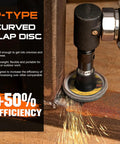12Pcs Pro Grade Heavy Duty Mixed Curved Flap Discs Set, 2 Inch Roll Lock Quick Change Sanding Discs with 1/4 Inch Holder in use