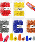 Top Shelf Heavy Duty Wire Nuts Assortment Kit With Solid Insulated Twist Connectors For No Sweat Electrical Wiring and Straight Shot Splices In A Massive Bulk Crate displaying multiple sizes in assorted colors.
