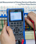 Person using 2 In 1 Oscilloscope And Multimeter For On The Go Techies with 1MHz Bandwidth, 20000 Counts Digital Multimeter