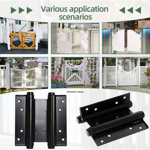 Six Inch Double Action Spring Hinges Self Closing For Cafe Saloon Pub Swinging Doors 201 Stainless Steel Includes Pins And Screws Four Pack Built Tough With Smooth Operation And Easy Install