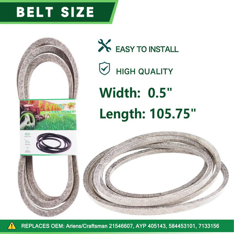 Mower Deck Spindle Kit For Husqvarna YTH22V46 YTH20K46 YTA22V46 YTH18K46 2346XLS Lawn Mower Parts OEM Belt Width 0.5 Length 105.75
