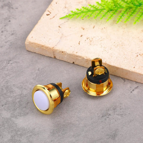 2 Pack Lighted Doorbell Button Replacement Kit No Fuss Plug And Play Easy Install Wired Doorbell Button With Round Rim And Bright Center LED Gold Yellow Light Universal Fit