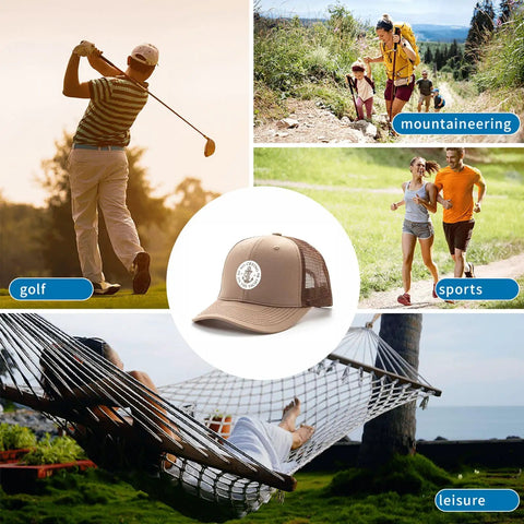 Low Profile Trucker Cap For Men With Adjustable Buckle Fit Comfortably All Day No Crying On The Yacht Fun Casual Summer Hat For Everyday Wear Lightweight Breathable Mesh with outdoor activity scenes